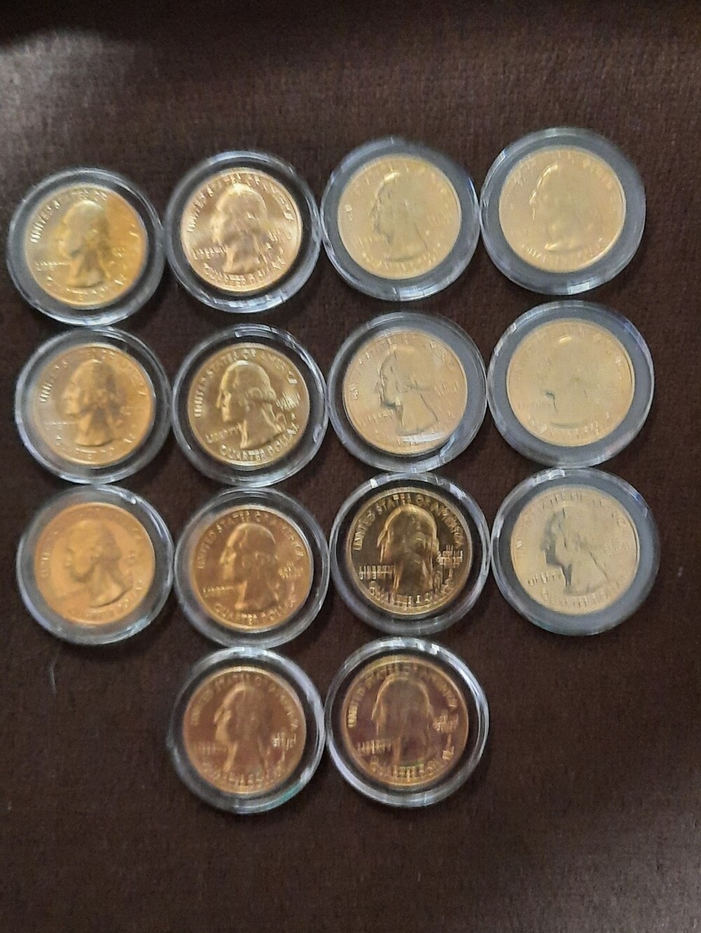 14 Atb 24kt Plated Quarters. S Mint Mark